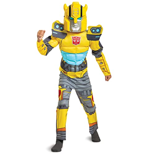 Disguise Disfraz Transformers Niño Bumblebee Músculoso, Disfraz Carnaval Niño Disponible en Talla M