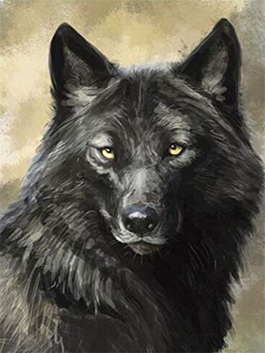 DIY pintura de animales por números kits de pintura de lienzo imágenes por números imagen de lobo para la decoración del hogar de la sala de estar A5 40x50cm