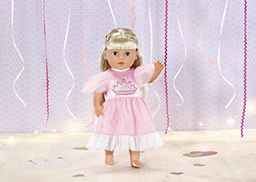 Dolly Moda Vestido de Princesa para Muñecas de 43 cm, Para Manos Pequeñas, Promueve la Empatía y Las Habilidades Sociales, Para Niños a Partir de 3 años, Falda Rosa y Blanca