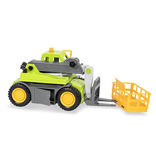 DRIVEN by Battat Mid-Sized Midrange Telehandler Cesta, Brazo de grúa, luz y Sonido-Camiones y Juguetes de construcción para niños a Partir de 3 años, Color Nailon/a. (Branford Ltd. 0)