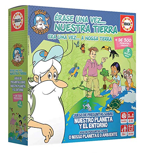 Educa Érase una Vez…La Vida. Juego de Mesa Familiar Educativo. Preguntas y respuestas sobre el Cuerpo Humano + Érase Una Vez…Nuestra Tierra Juego de Mesa tivo, Multicolor (18858)