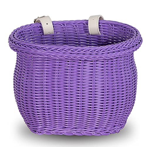 EIRONA Cesta para Bicicletas de 12 14 16 18 Pulgadas para niñas, Canasta de Almacenamiento en el Manillar Delantero para Bicicletas para niños, Canasta Impermeable, Accesorios para Bicicletas, Morado