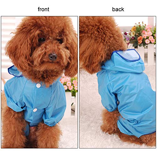 EQLEF Gabardina Perro 1pcs del Animal doméstico del Impermeable, Impermeable Capa del Perro del Perrito del caniche tintadas para Mascotas Impermeable Ropa de Vestir Ropa Impermeable Perro