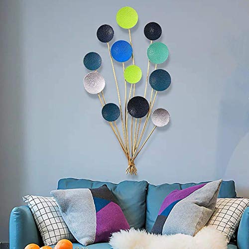 erddcbb Decoración de Arte de Pared de Metal 3D, decoración mediterránea con Globos de Colores, Adornos de Dormitorio de Estilo Europeo, Globos apilables de Varias Capas, para el Dormitorio de la sa