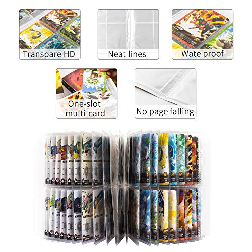 erlliyeu Juego de 2 tarjetas coleccionables, álbum de recortes, tarjetas, la mejor protección para coleccionistas de Pokémon GX EX, 60 páginas, puede contener hasta 480 tarjetas