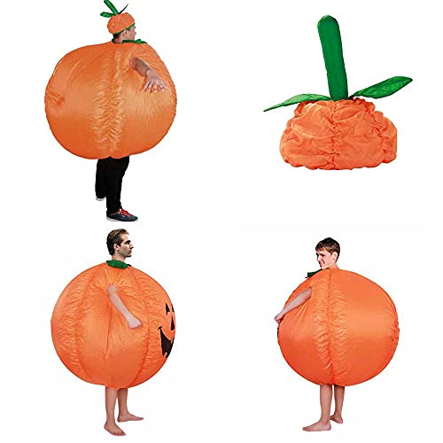 Errum Disfraz de Calabaza Inflable para Adultos Disfraz de Calabaza Halloween para Mujer Hombre Disfraz Calabaza Divertido Adecuado para Fiestas Espectáculos Halloween(Naranja)