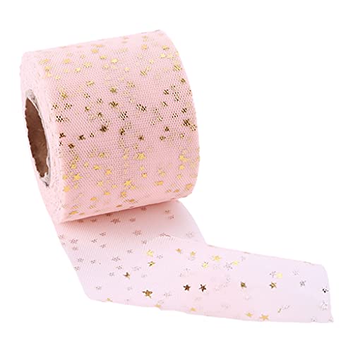 ERUYN 25 Yardas 6 cm Multicolor patrón de Estrella Dorada Rollo de Tul DIY Falda de Mesa Rollo de Tul Colorido Arcos decoración de la Boda Verde Oscuro