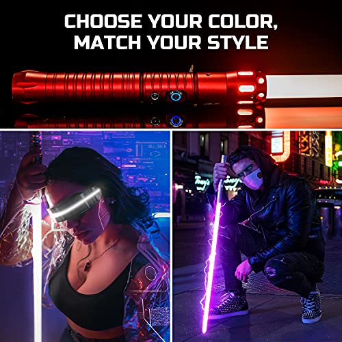 Espada Láser Luminosa – Sable Láser Luminoso - Listo Para El Combate - 11 Colores Y Sonidos Realistas – Lightsaber De Aluminio - Hoja De Alta Resistencia Desarmable - Cyberblade Alphagrip Red