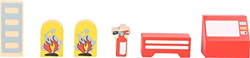 Estación de Bomberos, Small Foot, Madera certificada FSC® 100%, Juego de rol y Accesorios, a Partir de 3 años.