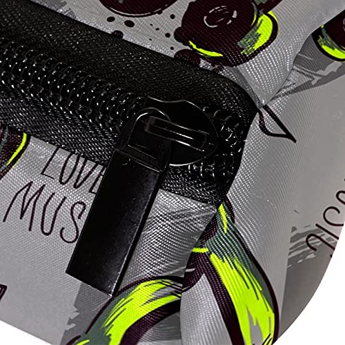 Estuche Auriculares Notas Música Patrón De Audio Estuche Para Bolígrafos De Maquillaje, Artículos De Papelería Duraderos Para Estudiantes Para La Esc