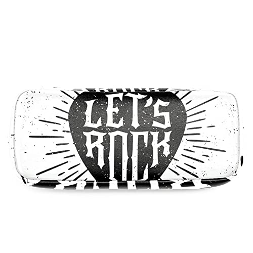 Estuche de cuero para lápices,estuche para rotuladores,cajas organizadoras de escritorio,Rock Music Let's Rock Cotty Imprimir,Bolsa de almacenamiento