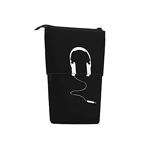 Estuche telescópico para lápices ，Auriculares Blanco， Porta lápices de pie Estuche para lápices Estuche para papelería Estuche con cremallera Estuche para cosméticos.
