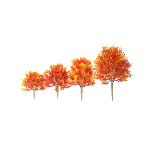EXCEART 4 Piezas de Árboles Modelo Árboles Falsos Otoño Arce Planta Ornamental para Manualidades DIY Modelo de Construcción Paisaje Paisaje Naranja (19Cm 15Cm 13Cm Estilo 10Cm)