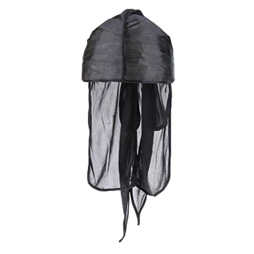 F Fityle Sombrero de Satén Transpirable, Gorra de Dormir Sueño, Turbante Pañuelo de Quimioterapia Elegante - Negro, como se describe