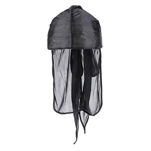 F Fityle Sombrero de Satén Transpirable, Gorra de Dormir Sueño, Turbante Pañuelo de Quimioterapia Elegante - Negro, como se describe