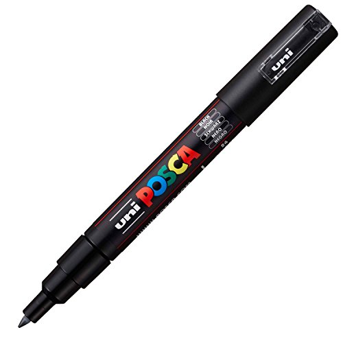 Faber Castell-4902778654057 Marcador Posca Punta Extrafina 0,7-1 Mm Tamaño - Negro, Color - 0.7 Mm, 4902778654057