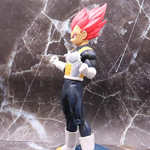 Factorydiy Figuras Anime Baratas Figuras de Anime de dragón Vegeta Pelo Rojo Juguetes de PVC Super Saiyan Modelo de acción Figma Alto Aproximadamente 25 CM Adornos Juguete Animaciones Model