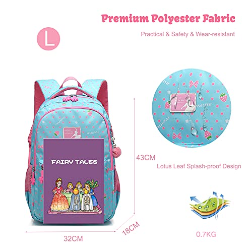 FANDARE Mochila Infantil para niña Mochila Escolar Toddler Kids Mochila Escolar Adolescente Daypacks Niño Viaje Mochilas Impermeable Poliéster Azul