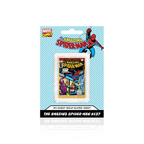 FANTASY CLUB Marvel Comics Spiderman, Lingote bañado en Oro 24 Quilates - 'The Green Goblin Strikes' #137