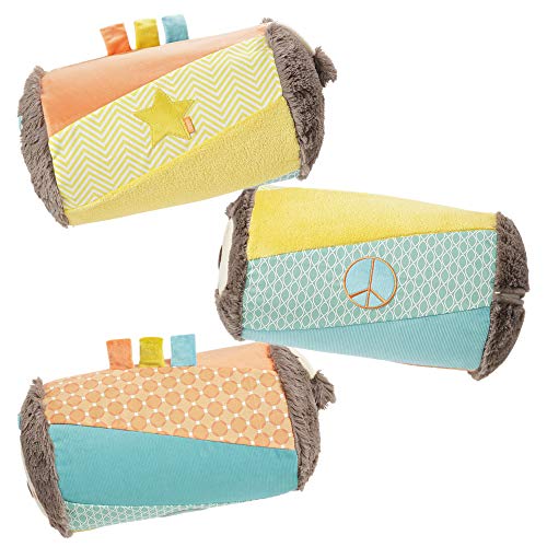 Fehn 066326 Rodillo de estimulación temprana con león, ayuda para el gateo con un divertido diseño de león para bebés y niños pequeños a partir de 6 meses, Dimensiones: diámetro 22 x 34 cm