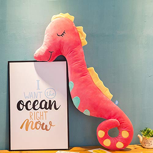 FeiWen Juguetes de Peluche,Peluche hipocampo,Peluche de Caballito de mar, Juguetes de Animales Marinos (Rojo, 60cm)