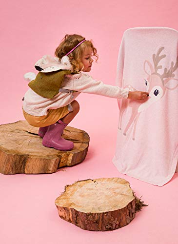 Felicity Fawn - Manta de punto (70 x 90 cm), color rosa