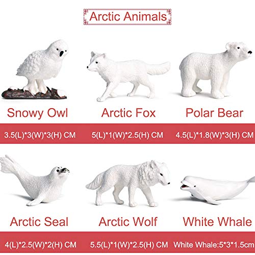 FLORMOON 6 Piezas de Figuras de Animales árticos Realistic Juguete Animal Animal Figure Early Educational Toys Science Project Christmas Birthday Gift for Kids