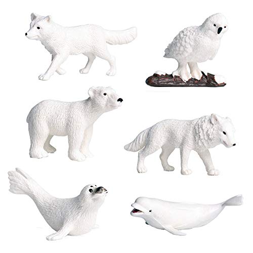 FLORMOON 6 Piezas de Figuras de Animales árticos Realistic Juguete Animal Animal Figure Early Educational Toys Science Project Christmas Birthday Gift for Kids