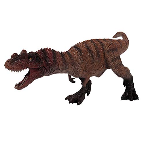 FLORMOON Juego de Dinosaurios - Realista Ceratosaurus Dinosaur - Figuras de Dinosaurio de plástico marrón - Decoración de Pasteles de cumpleaños, artículos de Fiesta para niños pequeños(Boca móvil)
