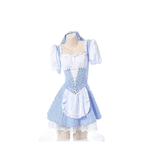 FMTZZY LOLITA Vestido de sirvienta Sweet Lolita Anime Cosplay Uniforme Disfraces Traje Kawaii Niña Manga Corta Vestidos de Verano (Color: Libre, Talla M: M) (Color: Libre, Talla M: XXL)