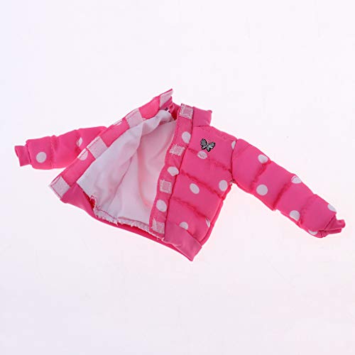 freneci 1/6 Ropa Casual de Moda Abrigo Grueso Rosa, Traje de Jeans para Muñecas Blythe de 12 "