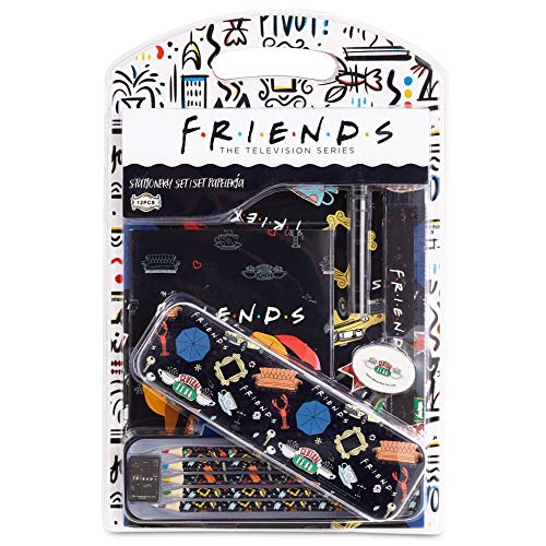 Friends Estuche Escolar, Kit Material Escolar Con Libretas Bonitas, Goma De Borrar Y Bolígrafo Original, Set Papelería Para Adolescentes y Adultos Fans de la Serie