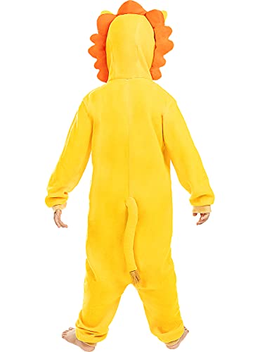 Funidelia | Disfraz de león Onesie para niño y niña Talla 7-9 años ▶ Animales, Desierto - Color: Marrón - Divertidos Disfraces y complementos para Carnaval y Halloween
