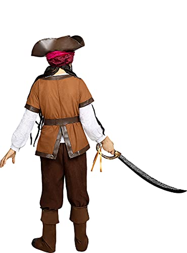 Funidelia | Disfraz de Pirata - Colección Caribe para niño Talla 7-9 años ▶ Corsario, Bucanero - Color: Marrón - Divertidos Disfraces y complementos para Carnaval y Halloween