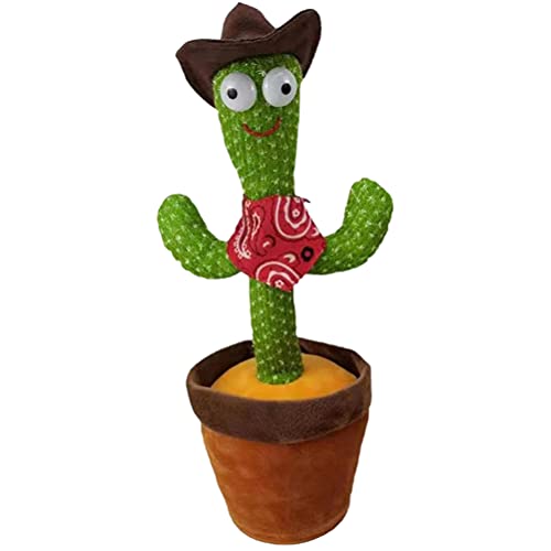 FUNMIX Cactus Que Canta y Baila, Juguete de Peluche de Cactus Bailando con 3 Canciones en inglés Juguete eléctrico de descompresión de Cactus Regalos para niños