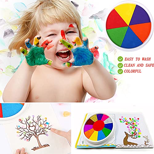 Funny Finger Painting Kit Finger Drawing Toys Educational Tool Kit Toys Mud Painting Early Learning Kids Paint Set Washable Finger Paint (12 Colors Paint Pad +Painting Book)