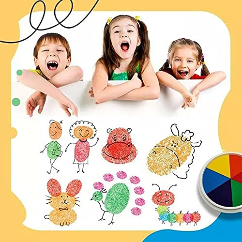 Funny Finger Painting Kit Finger Drawing Toys Educational Tool Kit Toys Mud Painting Early Learning Kids Paint Set Washable Finger Paint (12 Colors Paint Pad +Painting Book)