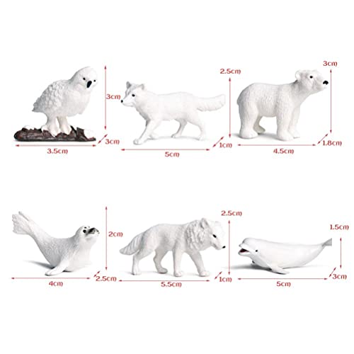 Gampu Sea Creature Toys, 6 Piezas de Figuras de Animales Marinos del círculo Polar ártico, Juego de Modelos de Aprendizaje de Animales Salvajes de PVC, Incluye Figuras de Osos Polares