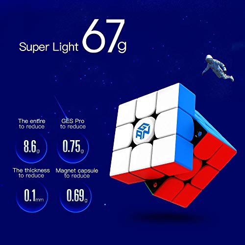 GAN 356 XS, 3x3 Cubo Mágico Speed Puzzle de Gans Magnético Cube (Sin Pegatinas)