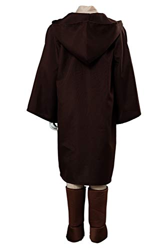 Generic Obi Wan Kenobi - Disfraz de túnica con capucha para niños, talla M