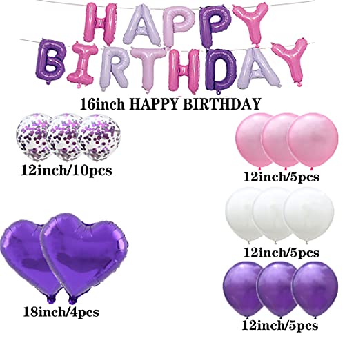 Globos de látex para 21 cumpleaños, decoración para 21 cumpleaños, suministros para fiesta de cumpleaños, número 21, color morado
