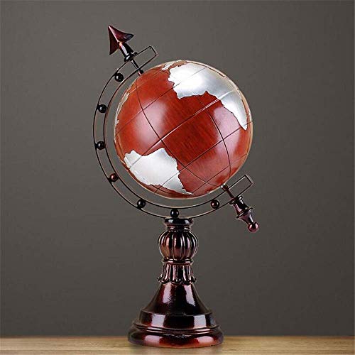 Globos Globo de Escritorio Decorativo Antiguo Mini Globo del Mundo Vintage Globo de geografía terrestre Giratorio Globos del Mundo con Soporte (Color: Azul Profundo, Tamaño: 40x21x11cm) (Azul 40x21x