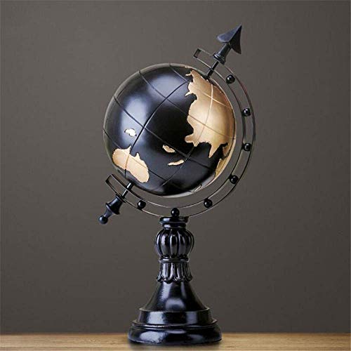 Globos Globo de Escritorio Decorativo Antiguo Mini Globo del Mundo Vintage Globo de geografía terrestre Giratorio Globos del Mundo con Soporte (Color: Azul Profundo, Tamaño: 40x21x11cm) (Azul 40x21x