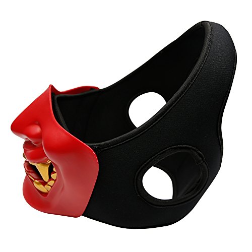 Gocher Máscara de Media Cara Máscara del Diablo Sonrisa Máscara del guardián Prajna Máscara para Halloween, Cosplay, Fiesta de Disfraces y Película Prop-R