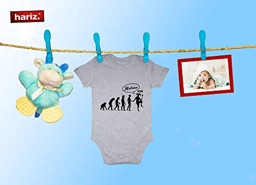 Hariz - Body para bebé, manga corta, carnaval, evolución, carnaval, disfraz, tarjeta de regalo rojo Bomberos de color rojo. Talla:0-3 meses