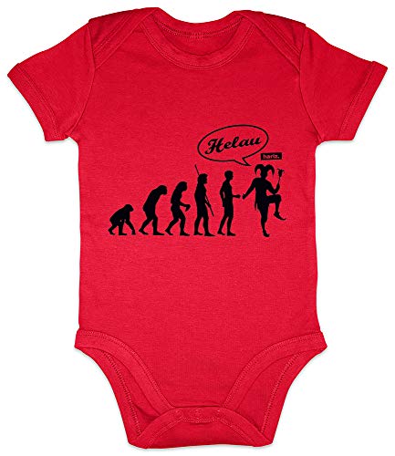 Hariz - Body para bebé, manga corta, carnaval, evolución, carnaval, disfraz, tarjeta de regalo rojo Bomberos de color rojo. Talla:0-3 meses