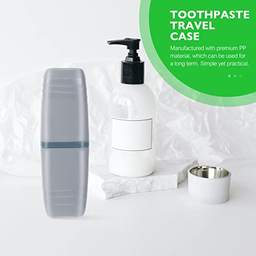 Healifty Estuche de cepillo de dientes de viaje y portador portátil para vasos de lavado, organizador de vasos de gárgaras para viajes de negocios, uso diario, escuela, color gris