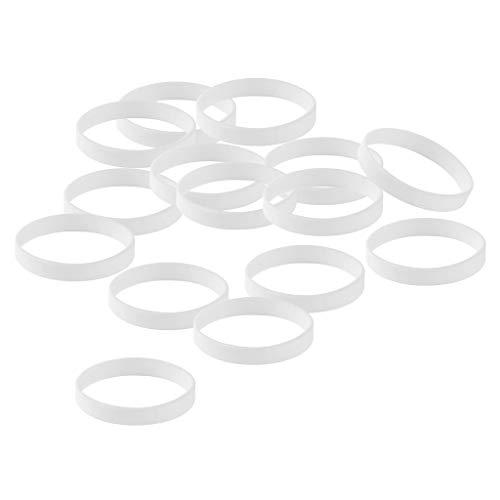 Hellery 15x Pulseras De Silicona Pulsera Deportiva Brazalete Elástico Decoración para Adultos - Blanco, Tal como se Describe - Blanco, Tal como se Describe