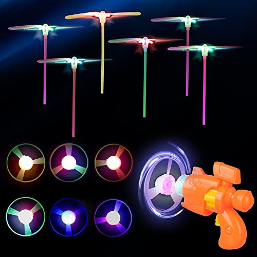 Herefun Helicoptero Vuelo Juguete, 13 Piezas Favores de Fiesta para Niños, Volador Luminoso Juguete con Luz LED, Niños Brillo en la Oscuridad Regalos, Helicóptero Juguete Luminoso