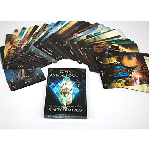 HEYXI Tarots Divine Animals Oracle 44 Cartas Deck Deep Wisdom Tarot Family Party Juego de Mesa